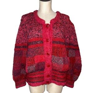 Cero Cero Vintage Handmade in Argentina Women's 100% Wool Chunky Cardigan OS
